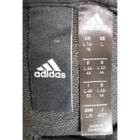 ADIDAS Sweatshirt Hoodie Womens Large Oversized Cropped logo Relaxed Pullover - Picture 7 of 12